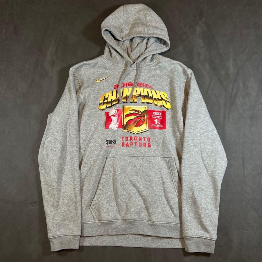 Nike Toronto Raptors 2019 NBA Finals Champions Locker Room Hoodie Mens L Grey